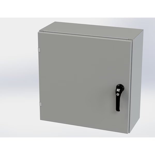 Carbon Steel Enclosure, 24 in H, 24 in W, 10 in D, NEMA 3R, 4, 12, 13, Hinged, Saginaw Control & Engineering, Mfr#: SCE-24EL2410LPPL